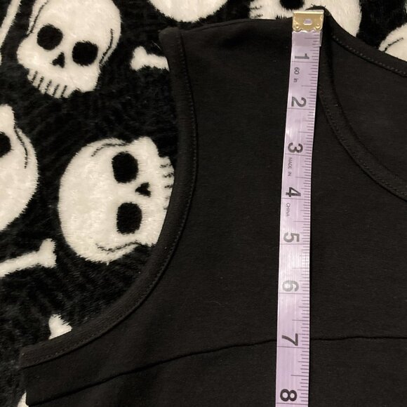 GUILTY Black high-low hem flared peplum shirt ~ Goth MEDIUM LARGE stretchy top - Picture 11 of 14